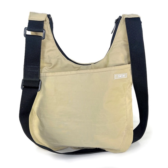 Vintage Tintin Hobo-Style Tan Nylon Bag